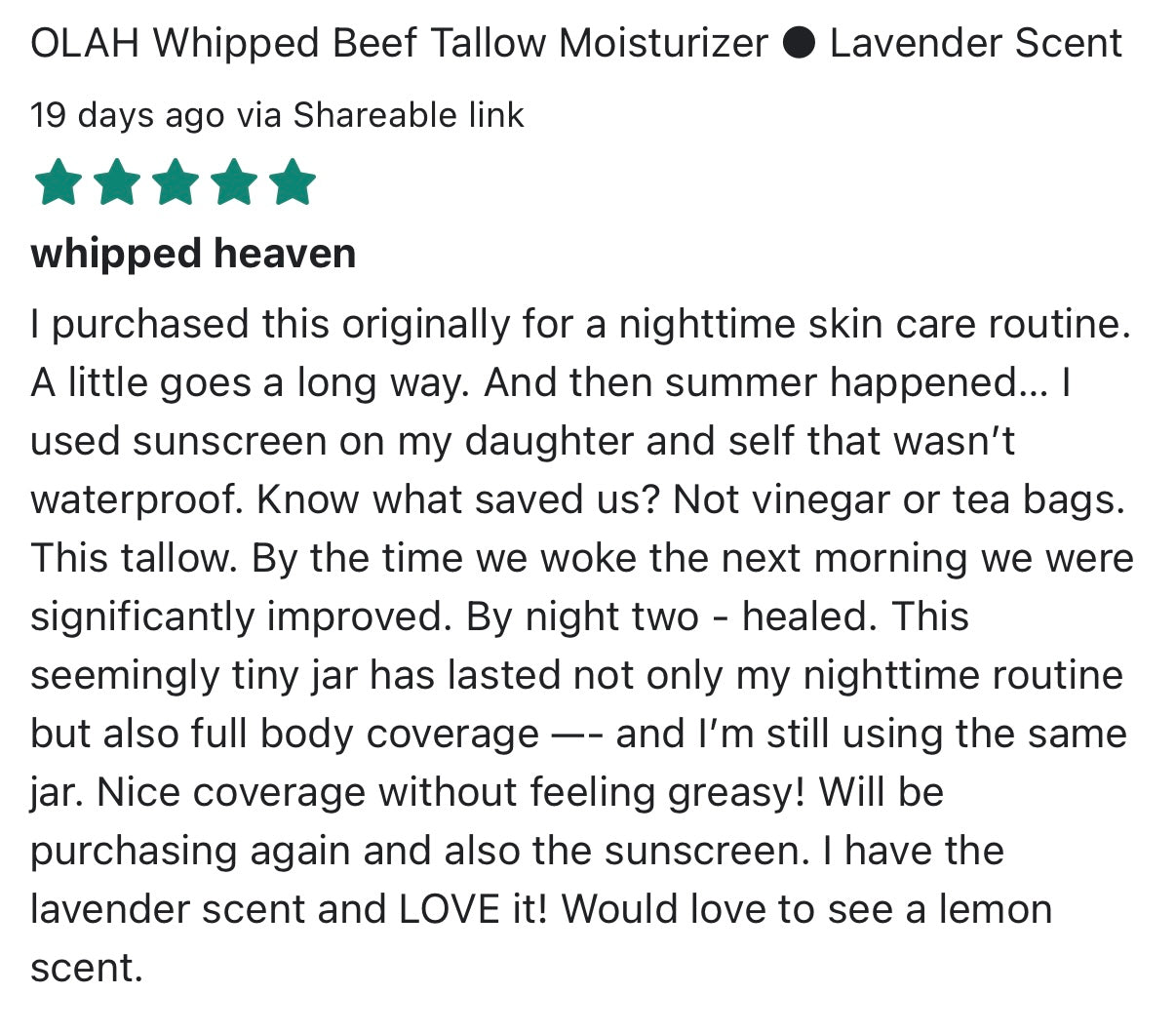 OLAH Whipped Beef Tallow Moisturizer ● Lavender Scent