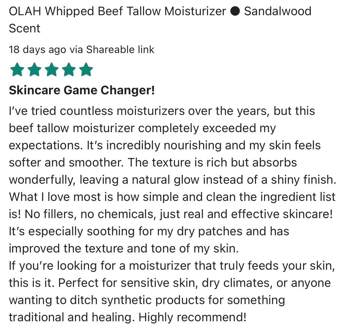 OLAH Whipped Beef Tallow Moisturizer ● Sandalwood Scent